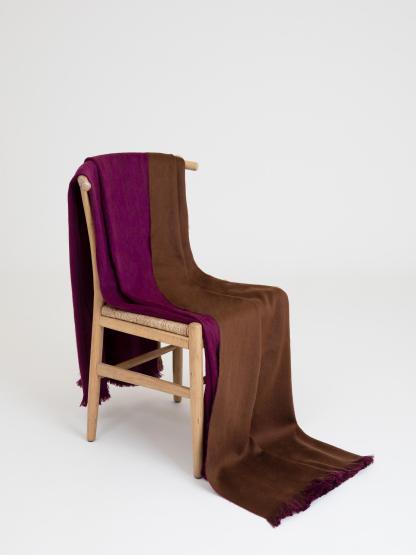 Dubbelzijdig geweven plaid Violet / Chocolate Brown - Alpaca Loca