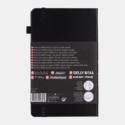 Sakura schets/notitieboek - 13x21 cm - zwart