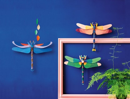 blue dragonfly, Libelle blauw Studio roof