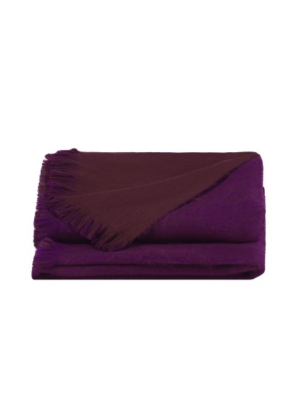 Dubbelzijdig geweven plaid Violet / Chocolate Brown - Alpaca Loca