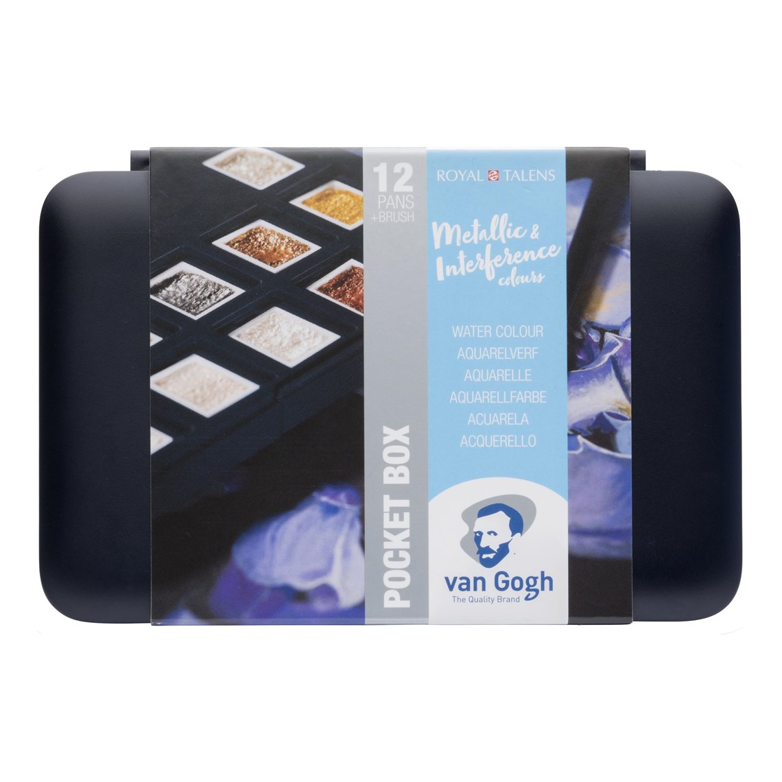 Specialty Colours Aquarelverf pocket box met 12 kleuren in halve napjes