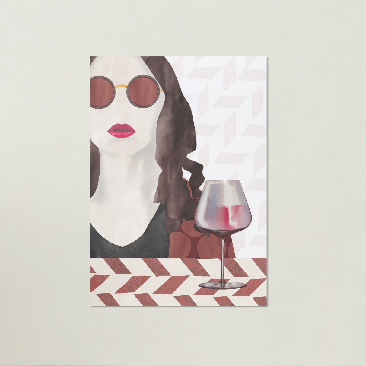 Drink een wijntje mee gicleé print - een avond uit Drink een wijntje mee gicleé print - een avond uit