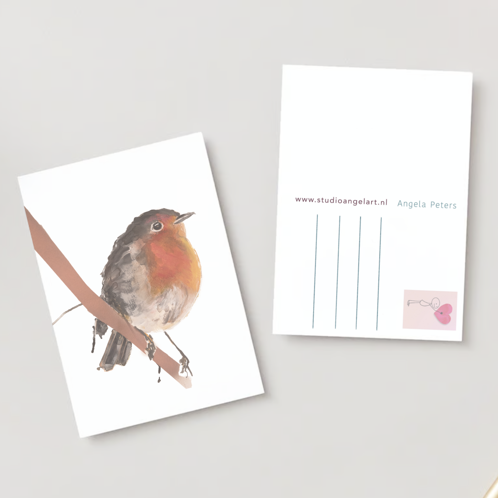 roodborstje 2 vogels