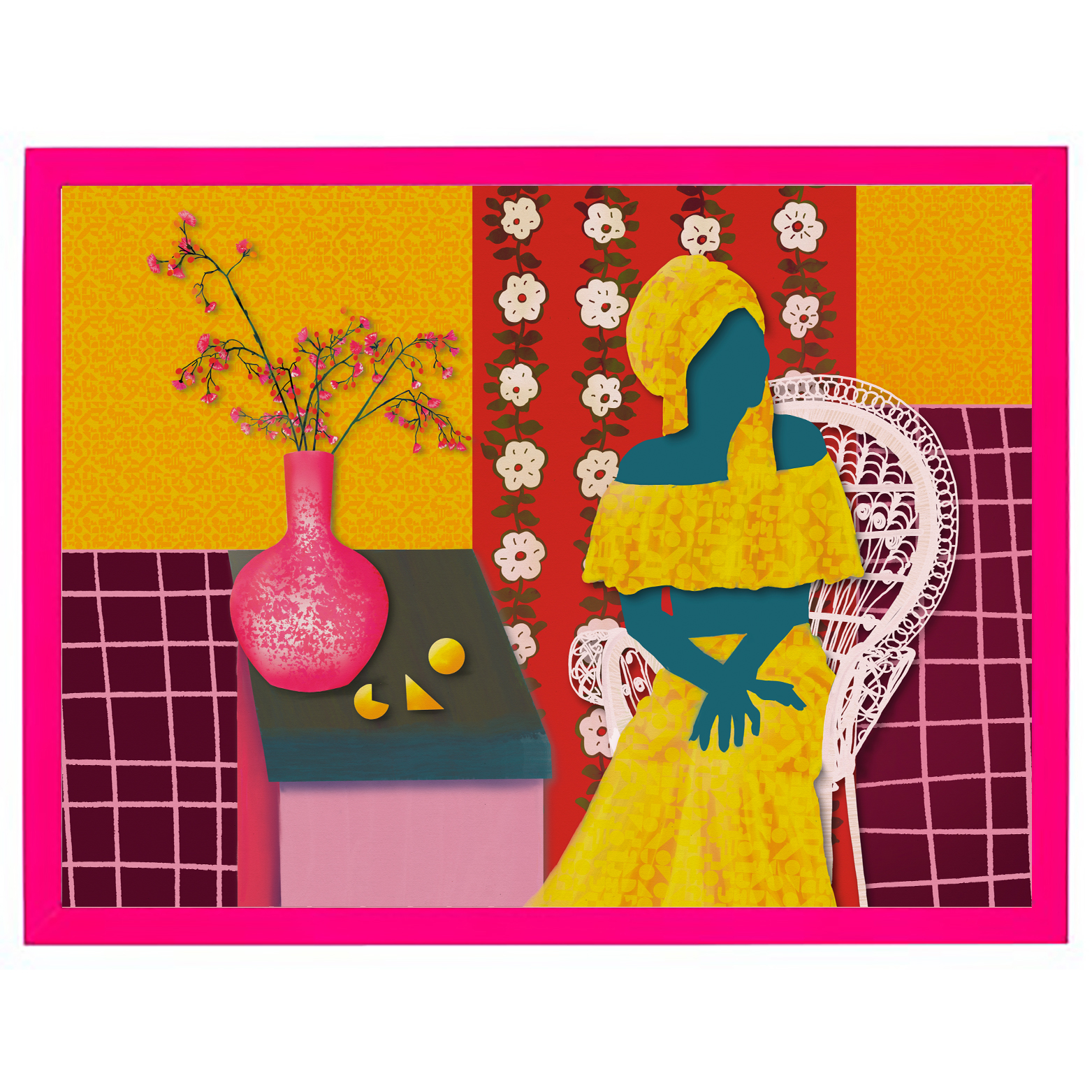 neon roze houten lijst kopie