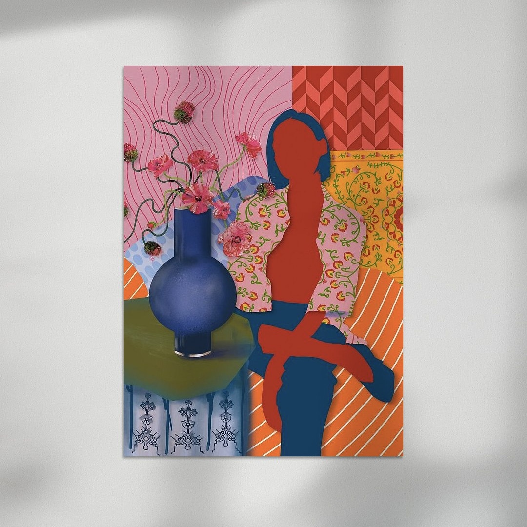 Kleurrijke vrouw kunstprint