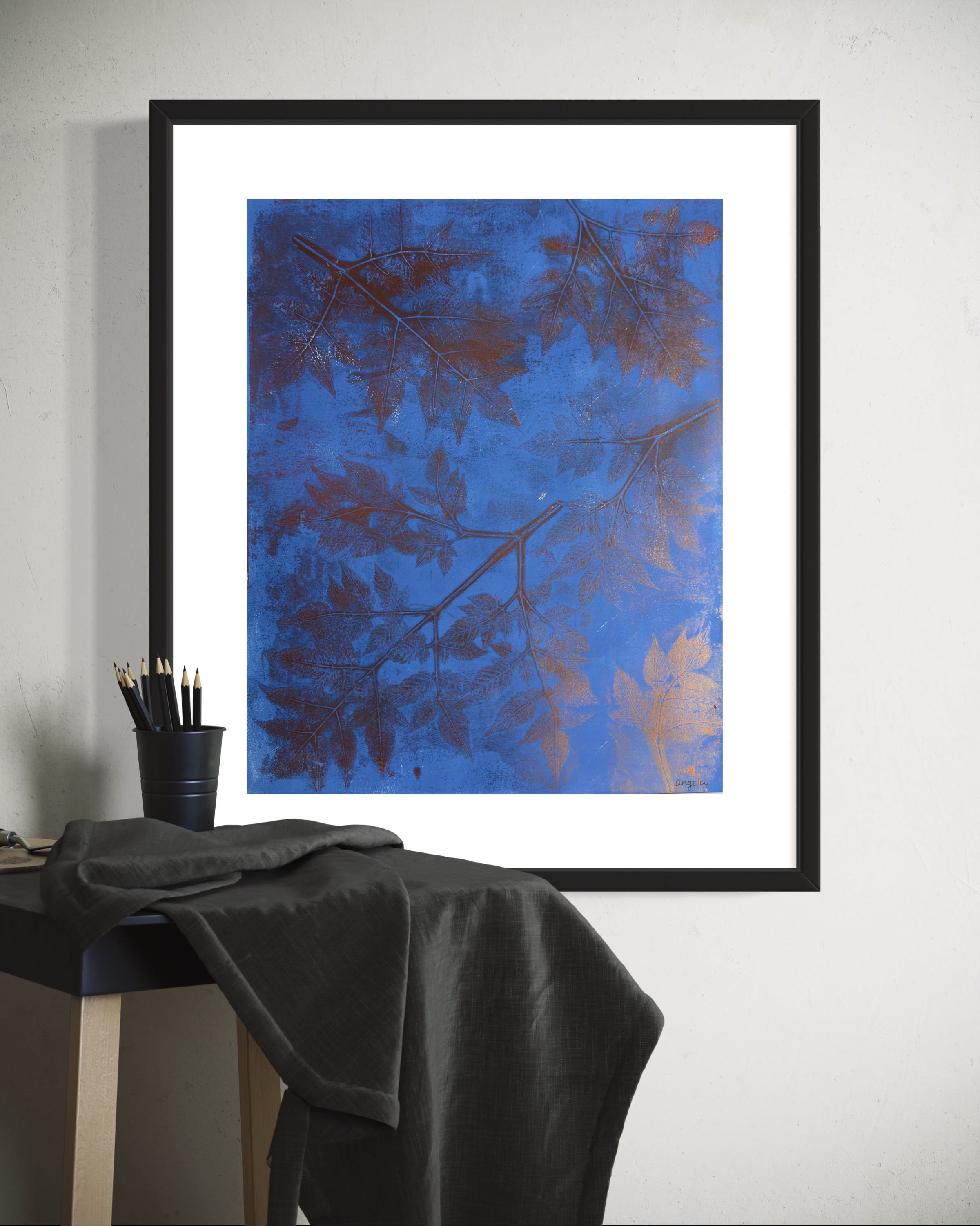 Originele unieke Bloem en plant afdruk